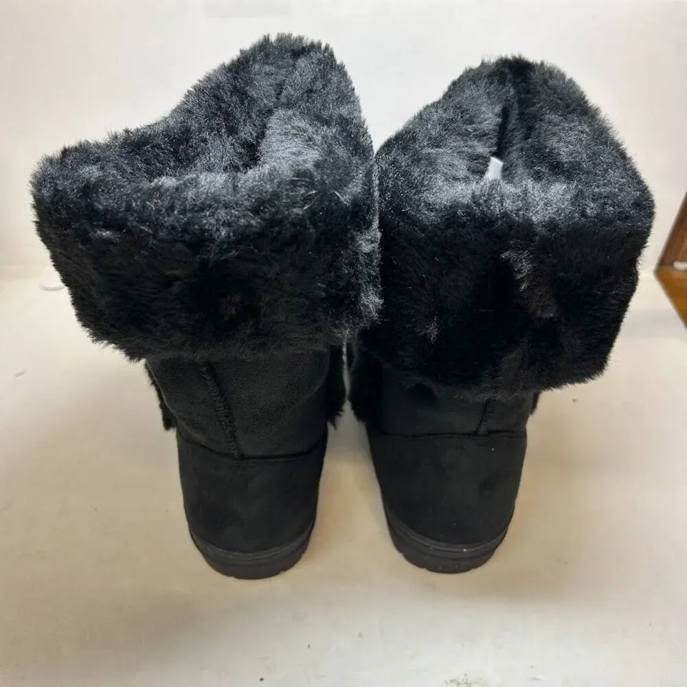 Style & Co. Womens 6 M Black Witty Faux Fur Lined Mid Calf Boots DISPLAY QZ1